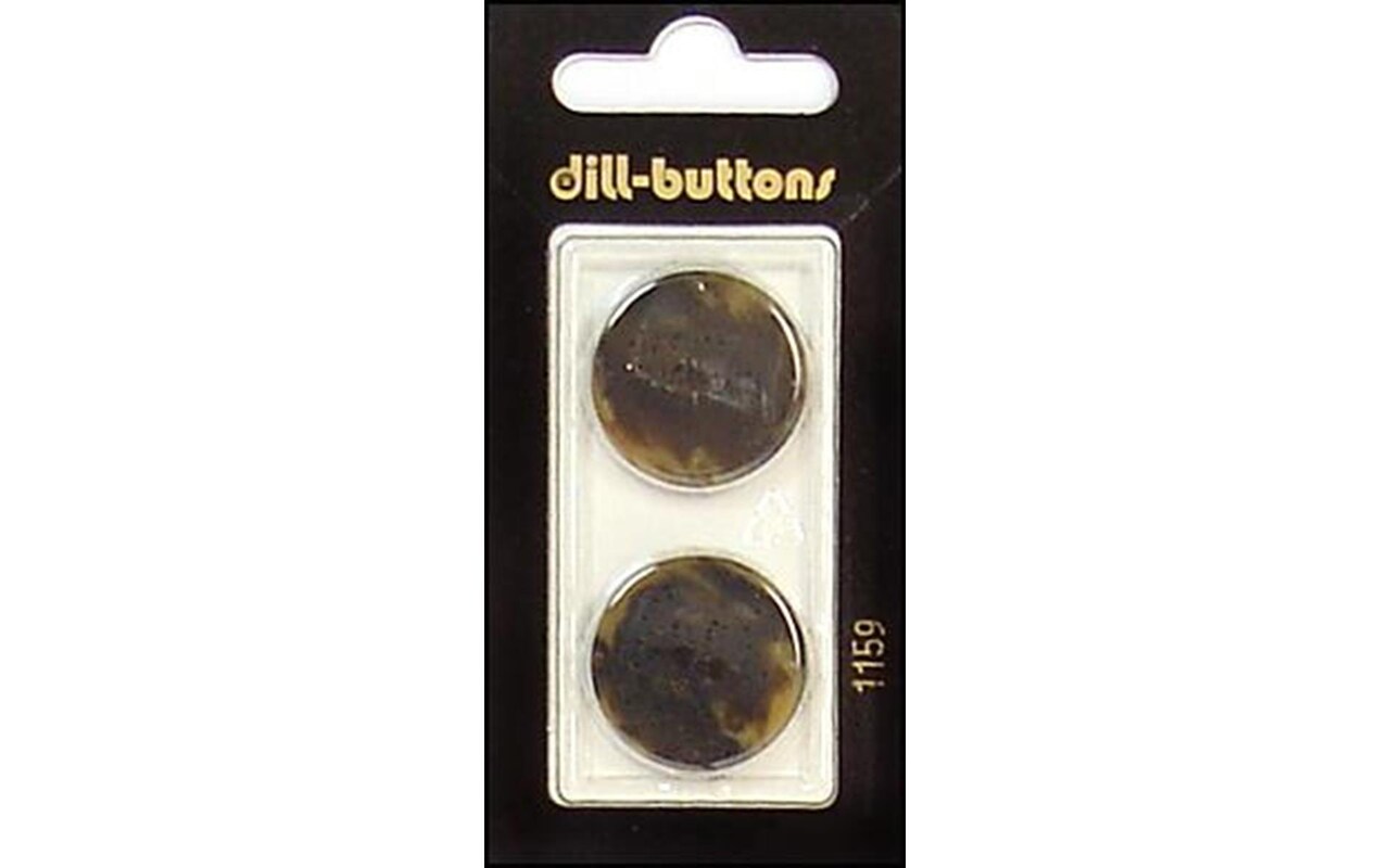 Dill Buttons 23mm 2pc 2 Hole Brown
